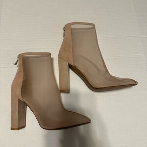 Public Desire Tan Ankle mesh boots